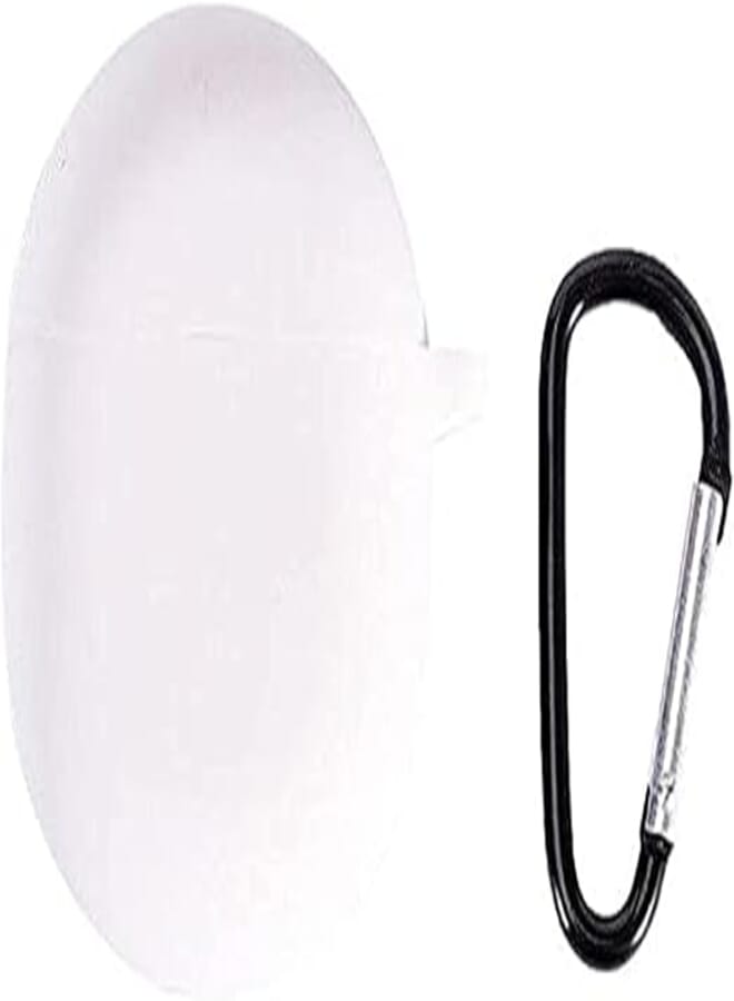 Shock-resistant soft silicone cover with green one Plus Buds Carabiner White